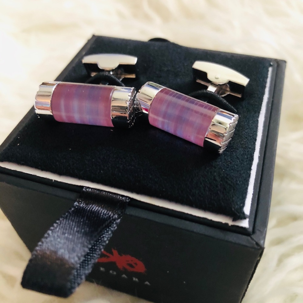 NWT Men’s EGARA Cufflinks Silver w/Blue Pu…